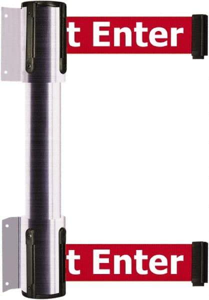Tensator - 16.64" High x 156" Long x 3" Wide Barrier Dual Line Wall Mount - Steel, Satin Chrome Finish, Satin Chrome, Use with 898 Wall Receiver - Industrial Tool & Supply
