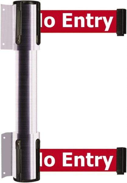 Tensator - 16.64" High x 156" Long x 3" Wide Barrier Dual Line Wall Mount - Steel, Satin Chrome Finish, Satin Chrome, Use with 898 Wall Receiver - Industrial Tool & Supply