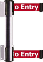 Tensator - 16.64" High x 89" Long x 3" Wide Barrier Dual Line Wall Mount - Steel, Satin Chrome Finish, Satin Chrome, Use with 898 Wall Receiver - Industrial Tool & Supply