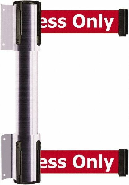 Tensator - 16.64" High x 89" Long x 3" Wide Barrier Dual Line Wall Mount - Steel, Satin Chrome Finish, Satin Chrome, Use with 898 Wall Receiver - Industrial Tool & Supply