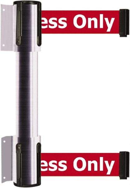 Tensator - 16.64" High x 156" Long x 3" Wide Barrier Dual Line Wall Mount - Steel, Satin Chrome Finish, Satin Chrome, Use with 898 Wall Receiver - Industrial Tool & Supply