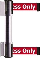 Tensator - 16.64" High x 156" Long x 3" Wide Barrier Dual Line Wall Mount - Steel, Satin Chrome Finish, Satin Chrome, Use with 898 Wall Receiver - Industrial Tool & Supply