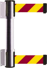 Tensator - 16.64" High x 156" Long x 3" Wide Barrier Dual Line Wall Mount - Steel, Satin Chrome Finish, Satin Chrome, Use with 898 Wall Receiver - Industrial Tool & Supply