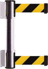 Tensator - 16.64" High x 89" Long x 3" Wide Barrier Dual Line Wall Mount - Steel, Satin Chrome Finish, Satin Chrome, Use with 898 Wall Receiver - Industrial Tool & Supply