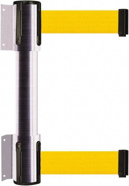 Tensator - 16.64" High x 156" Long x 3" Wide Barrier Dual Line Wall Mount - Steel, Satin Chrome Finish, Satin Chrome, Use with 898 Wall Receiver - Industrial Tool & Supply