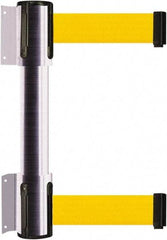 Tensator - 16.64" High x 89" Long x 3" Wide Barrier Dual Line Wall Mount - Steel, Satin Chrome Finish, Satin Chrome, Use with 898 Wall Receiver - Industrial Tool & Supply