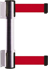 Tensator - 16.64" High x 156" Long x 3" Wide Barrier Dual Line Wall Mount - Steel, Satin Chrome Finish, Satin Chrome, Use with 898 Wall Receiver - Industrial Tool & Supply