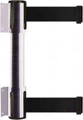 Tensator - 16.64" High x 156" Long x 3" Wide Barrier Dual Line Wall Mount - Steel, Satin Chrome Finish, Satin Chrome, Use with 898 Wall Receiver - Industrial Tool & Supply