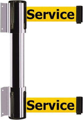 Tensator - 16.64" High x 156" Long x 3" Wide Barrier Dual Line Wall Mount - Steel, Polished Chrome Finish, Polished Chrome, Use with 898 Wall Receiver - Industrial Tool & Supply