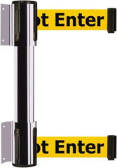 Tensator - 16.64" High x 89" Long x 3" Wide Barrier Dual Line Wall Mount - Steel, Polished Chrome Finish, Polished Chrome, Use with 898 Wall Receiver - Industrial Tool & Supply
