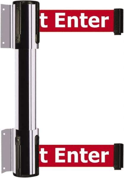 Tensator - 16.64" High x 156" Long x 3" Wide Barrier Dual Line Wall Mount - Steel, Polished Chrome Finish, Polished Chrome, Use with 898 Wall Receiver - Industrial Tool & Supply