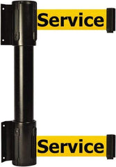Tensator - 16.64" High x 156" Long x 3" Wide Barrier Dual Line Wall Mount - Steel, Black Powdercoat Finish, Black, Use with 898 Wall Receiver - Industrial Tool & Supply