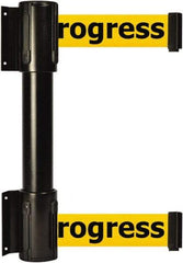 Tensator - 16.64" High x 89" Long x 3" Wide Barrier Dual Line Wall Mount - Steel, Black Powdercoat Finish, Black, Use with 898 Wall Receiver - Industrial Tool & Supply