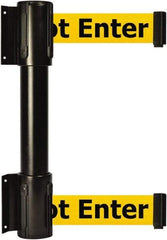 Tensator - 16.64" High x 156" Long x 3" Wide Barrier Dual Line Wall Mount - Steel, Black Powdercoat Finish, Black, Use with 898 Wall Receiver - Industrial Tool & Supply