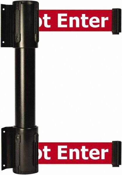Tensator - 16.64" High x 89" Long x 3" Wide Barrier Dual Line Wall Mount - Steel, Black Powdercoat Finish, Black, Use with 898 Wall Receiver - Industrial Tool & Supply