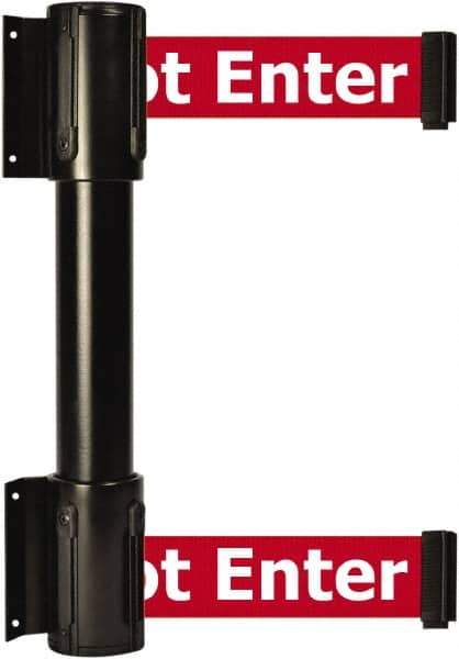 Tensator - 16.64" High x 156" Long x 3" Wide Barrier Dual Line Wall Mount - Steel, Black Powdercoat Finish, Black, Use with 898 Wall Receiver - Industrial Tool & Supply