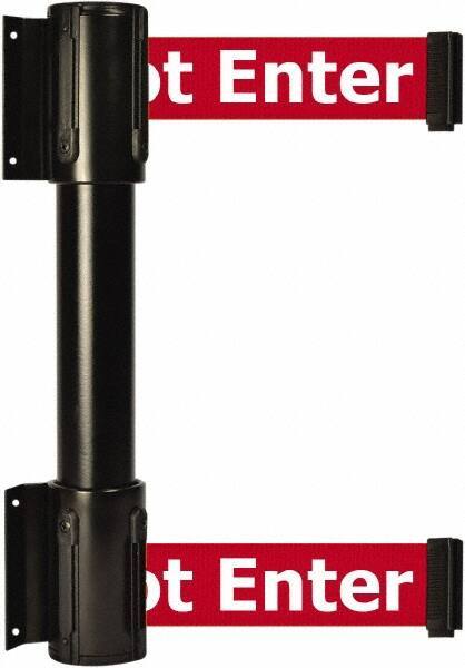 Tensator - 16.64" High x 156" Long x 3" Wide Barrier Dual Line Wall Mount - Steel, Black Powdercoat Finish, Black, Use with 898 Wall Receiver - Industrial Tool & Supply