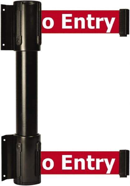 Tensator - 16.64" High x 156" Long x 3" Wide Barrier Dual Line Wall Mount - Steel, Black Powdercoat Finish, Black, Use with 898 Wall Receiver - Industrial Tool & Supply