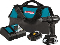 Makita - 18 Volt 1/2" Keyless Chuck Cordless Hammer Drill - 0 to 25,500 BPM, 0 to 1,700 RPM, Reversible - Industrial Tool & Supply