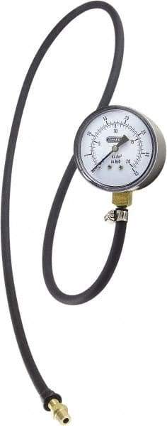 General - 2-1/2" Dial, 3/8 Thread, 0-35 Scale Range, Pressure Gauge - Thread Connection Mount, Accurate to ±1.5% of Full-Scale Range of Scale - Industrial Tool & Supply