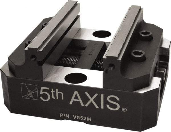 5th Axis - 125mm Jaw Width, 74mm High x 125mm Long x 125mm Wide Vise - For Use with 5 Axis Workholding Systems - Industrial Tool & Supply