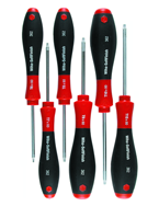 6 Piece - T6; T8; T10; T15; T20; T25mm - Torx SoftFinish® Cushion Grip Screwdriver Set - Industrial Tool & Supply