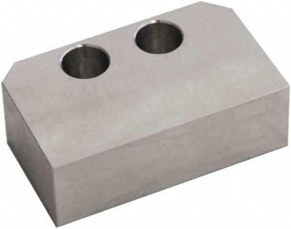 5th Axis - 3" Wide x 1" High x 1.2" Thick, Flat/No Step Vise Jaw - Soft, Steel, Manual Jaw, Compatible with V75100 Vises - Industrial Tool & Supply