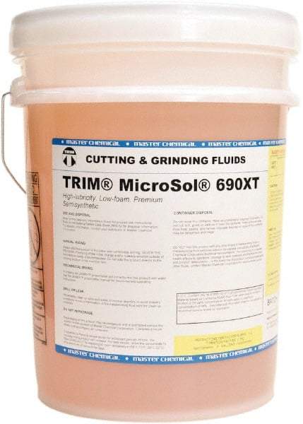 Master Fluid Solutions - Trim MicroSol 690XT, 5 Gal Pail Cutting & Grinding Fluid - Semisynthetic, For Machining - Industrial Tool & Supply