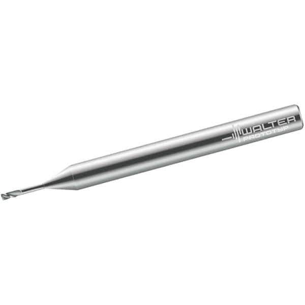 Walter-Prototyp - 2mm, 2 Flute, Single End, Solid Carbide, 0.2mm Corner Radius End Mill - 60mm OAL, 30° Helix, Right Hand Flute, 2mm LOC, Right Hand Cut, 20mm Extended Reach - Industrial Tool & Supply