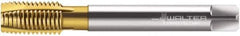 Walter-Prototyp - M8x0.75 Metric Fine, 3 Flute, TiN Finish, Cobalt Spiral Point Tap - Plug Chamfer, Right Hand Thread, 80mm OAL, 15mm Thread Length, 6mm Shank Diam, 6HX Class of Fit, Series M2126305 - Exact Industrial Supply