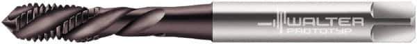 Walter-Prototyp - M10x1.50 Metric 3 Flute 6HX Modified Bottoming Spiral Flute Tap - Powdered Metal, Hardlube Finish, 100mm OAL, Left Hand Flute, Left Hand Thread, Series EP2051382 - Industrial Tool & Supply