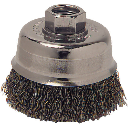 Vortec Pro 3″ Crimped Wire Cup Brush, .014″ Steel Fill, 5/8″-11 UNC Nut - Industrial Tool & Supply