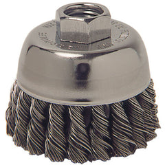 Vortec Pro 3″ Knot Wire Cup Brush, .020″ Steel Fill, 5/8″-11 UNC Nut - Industrial Tool & Supply