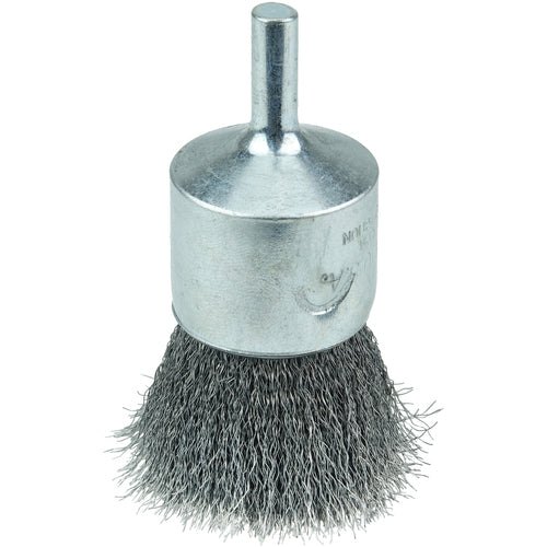 Vortec Pro 1″ Crimped Wire End Brush, .0104″ Steel Fill, 1/4″ Stem - Industrial Tool & Supply