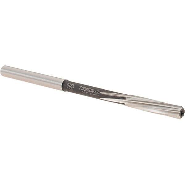 Walter-Titex - 3.97mm Cobalt 6 Flute Chucking Reamer - Spiral Flute, 4mm Straight Shank, 19mm Flute Length, 75mm OAL - Industrial Tool & Supply