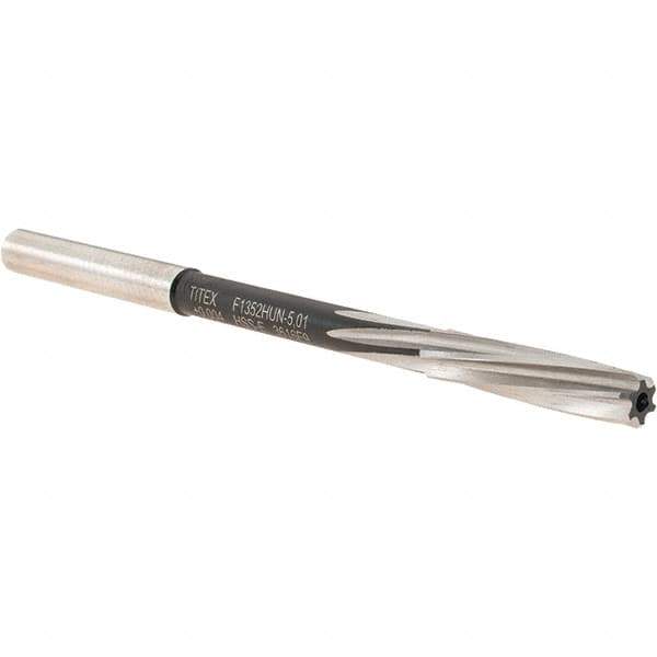 Walter-Titex - 5.01mm Cobalt 6 Flute Chucking Reamer - Spiral Flute, 5mm Straight Shank, 23mm Flute Length, 86mm OAL - Industrial Tool & Supply