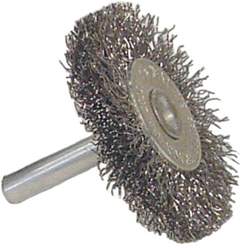 Vortec Pro 3″ Crimped Wire Wheel, .008″ Steel Fill, 1/4″ Stem - Industrial Tool & Supply