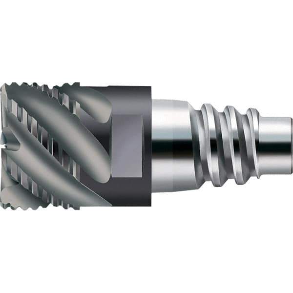 Walter-Prototyp - AH3E Carbide End Milling Tip Insert - TiAlN Finish, 6 Flutes, 15.88mm Cutting Diam, 8.51mm Depth of Cut, 18.69mm Extension, 1/64" Cnr Rad - Industrial Tool & Supply