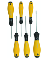 6 Piece - T6; T8; T9; T10; T15; T20 - Torx ESD Safe SoftFinish® Cushion Grip Screwdriver Set - Industrial Tool & Supply