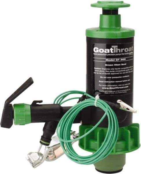 GoatThroat Pumps - 3/8" Outlet, 4 GPM, Polypropylene Hand Operated Transfer Pump - 56" OAL, For up to 55 Gal Drums, For Class I & II Flammable & Combustible Liquids - Industrial Tool & Supply