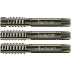 Walter-Prototyp - M3x0.50 Metric, 3 Flute, Modified Bottoming & Plug, Nitride/Oxide Finish, Cobalt Tap Set - Right Hand Cut, 40mm OAL, 0.3543" Thread Length, 6HX Class of Fit, Series 30016 - Exact Industrial Supply