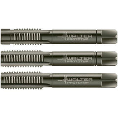 Walter-Prototyp - M4x0.70 Metric, 3 Flute, Modified Bottoming & Plug, Nitride/Oxide Finish, Cobalt Tap Set - Right Hand Cut, 45mm OAL, 0.4331" Thread Length, 6HX Class of Fit, Series 30016 - Industrial Tool & Supply