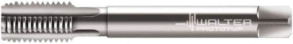Walter-Prototyp - M6x0.75 Metric Fine 6H 3 Flute Bright Finish Cobalt Straight Flute Machine Tap - Modified Bottoming, Left Hand Thread, 80mm OAL, 15mm Thread Length, Oversize - Exact Industrial Supply