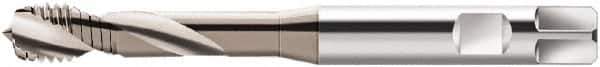 Walter-Prototyp - M5x0.80 Metric 2 Flute 6H Modified Bottoming Spiral Flute Tap - Cobalt, CrN Finish, 70mm OAL, Right Hand Flute, Right Hand Thread, Series S2051604 - Exact Industrial Supply