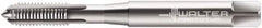 Walter-Prototyp - M2.5x0.35 Metric Fine 6H 3 Flute Bright Finish Cobalt Straight Flute Machine Tap - Modified Bottoming, Right Hand Thread, 50mm OAL, 8mm Thread Length, Oversize - Exact Industrial Supply