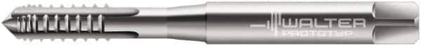 Walter-Prototyp - M4x0.70 Metric 6H 3 Flute Bright Finish Cobalt Straight Flute Interrupted Thread Machine Tap - Modified Bottoming, Right Hand Thread, 63mm OAL, 12mm Thread Length, Oversize - Exact Industrial Supply