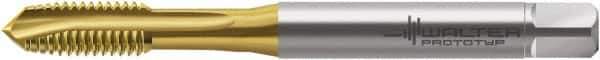 Walter-Prototyp - M3x0.50 Metric, 3 Flute, TiN Finish, Cobalt Spiral Point Tap - Plug Chamfer, Right Hand Thread, 56mm OAL, 9mm Thread Length, 3.5mm Shank Diam, 6H Class of Fit, Series P2031005 - Exact Industrial Supply