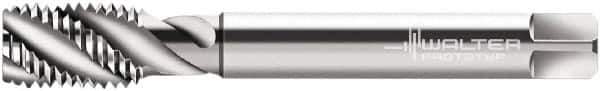 Walter-Prototyp - M16x2.00 Metric Coarse, 4 Flute, 45° Helix, Modified Bottoming Chamfer, Bright Finish, Cobalt Spiral Flute STI Tap - Right Hand Flute, 4.9213" OAL, 0.5512" Shank Diam, 63/64" Thread Length, 6H Class of Fit, Series P205599 - Exact Industrial Supply