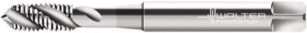 Walter-Prototyp - #2-56 UNC 3 Flute 2B Modified Bottoming Spiral Flute Tap - Cobalt, Bright Finish, 45mm OAL, Right Hand Flute, Right Hand Thread, Series P22519 - Exact Industrial Supply