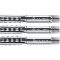 Walter-Prototyp - M2x0.40 Metric, 3 Flute, Modified Bottoming, Plug & Taper, Bright Finish, High Speed Steel Tap Set - Right Hand Cut, 36mm OAL, 0.315" Thread Length, 6H Class of Fit, Series 30060 - Exact Industrial Supply